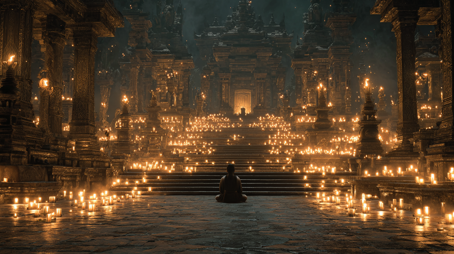 Ancient Sacred Temple - Candlelit Meditation and Mantra Practice